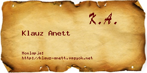 Klauz Anett névjegykártya